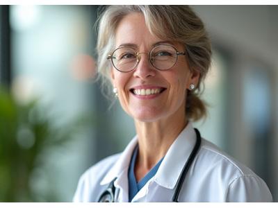 Portrait of Dr. Sarah Martinez, a compassionate and knowledgeable woman with a warm smile.